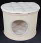 Preview: Sisal - Kratzbaumhöhle 47 cm ø ( mit Holzplatten 50 cm ø) mit Klettkissen